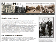 Tablet Screenshot of mckinneyhistory.com